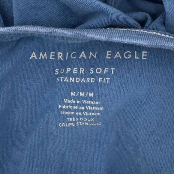 AMERICAN EAGLE Mens Short Sleeve Super Soft Standard Fit T-Shirt Blue NWOT Small - Picture 5 of 6